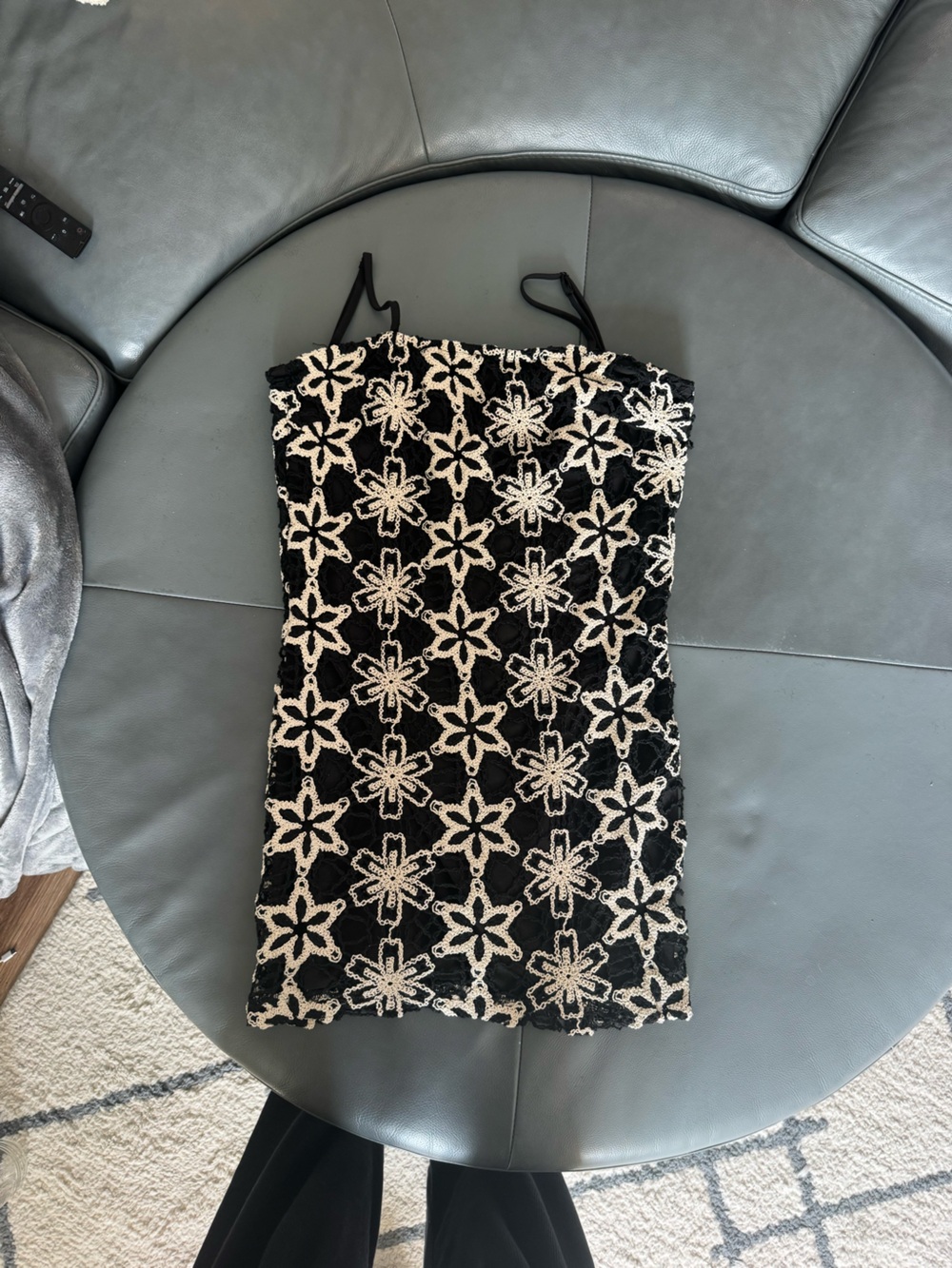Black Lace Floral Boutique Dress